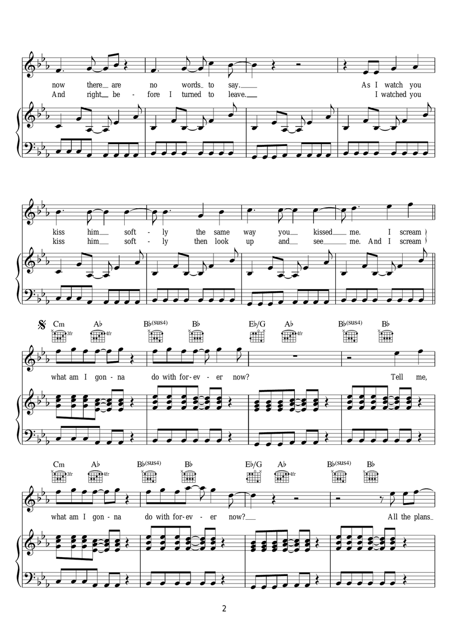 Forever Now Forever Now Piano, Vocal scores gallery preview page 2
