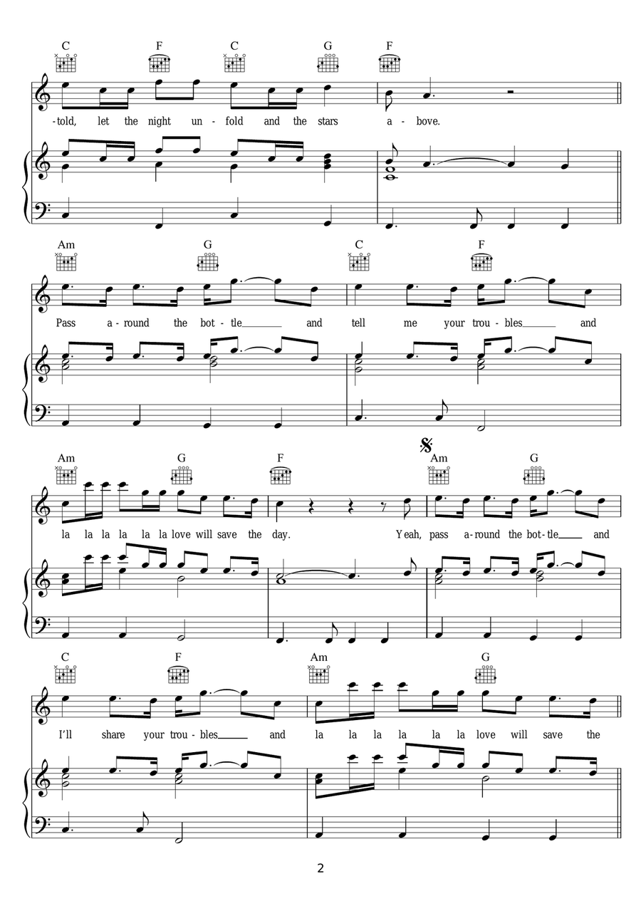 Love Will Save The Day Piano, Vocal scores gallery preview page 2