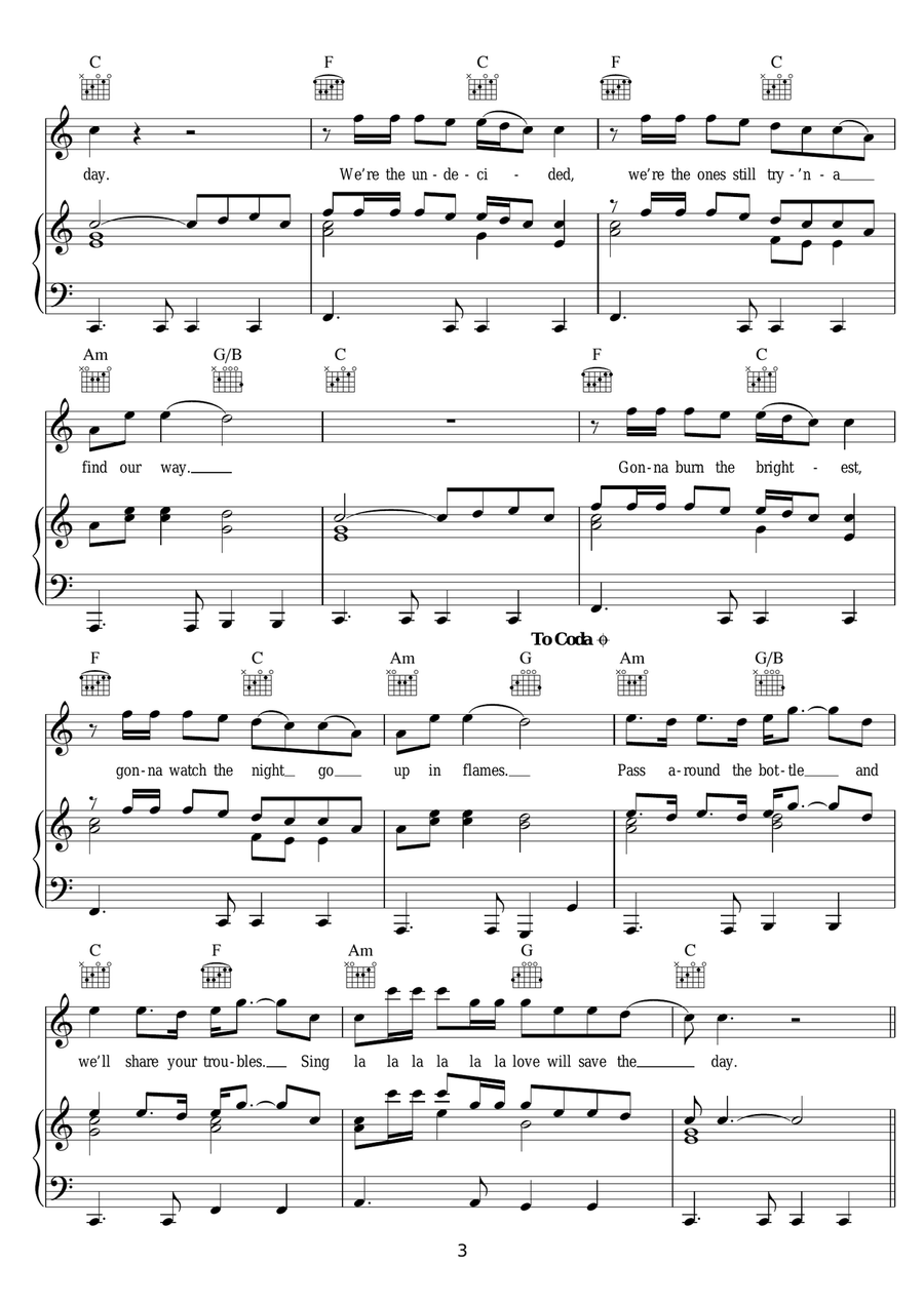 Love Will Save The Day Piano, Vocal scores gallery preview page 3