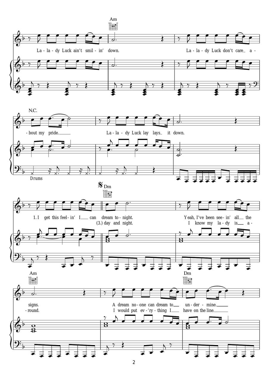 Lady Luck Lady Luck Piano, Vocal scores gallery preview page 2