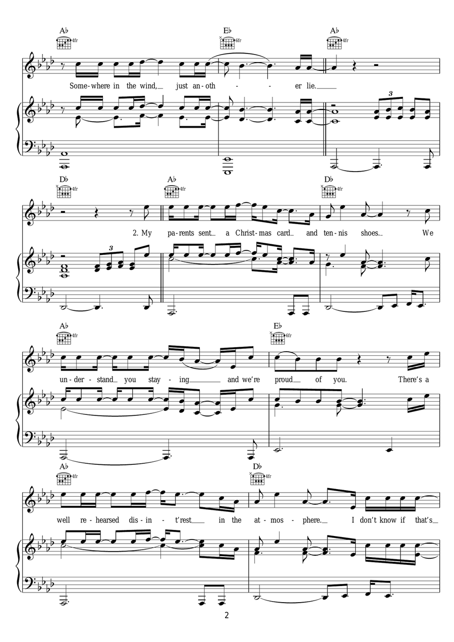 Christmas In L.A. (featuring Dawes) Piano, Vocal scores gallery preview page 2