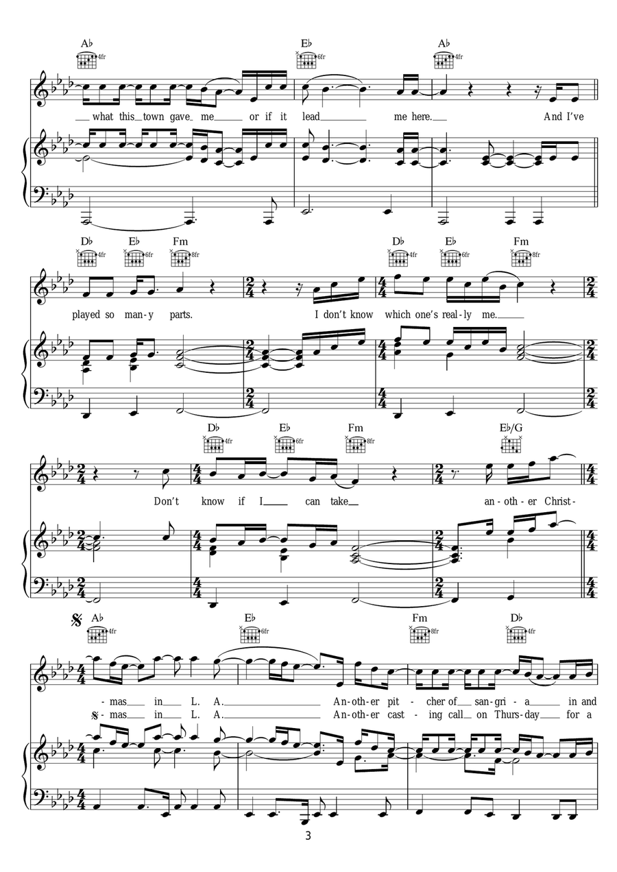 Christmas In L.A. (featuring Dawes) Piano, Vocal scores gallery preview page 3