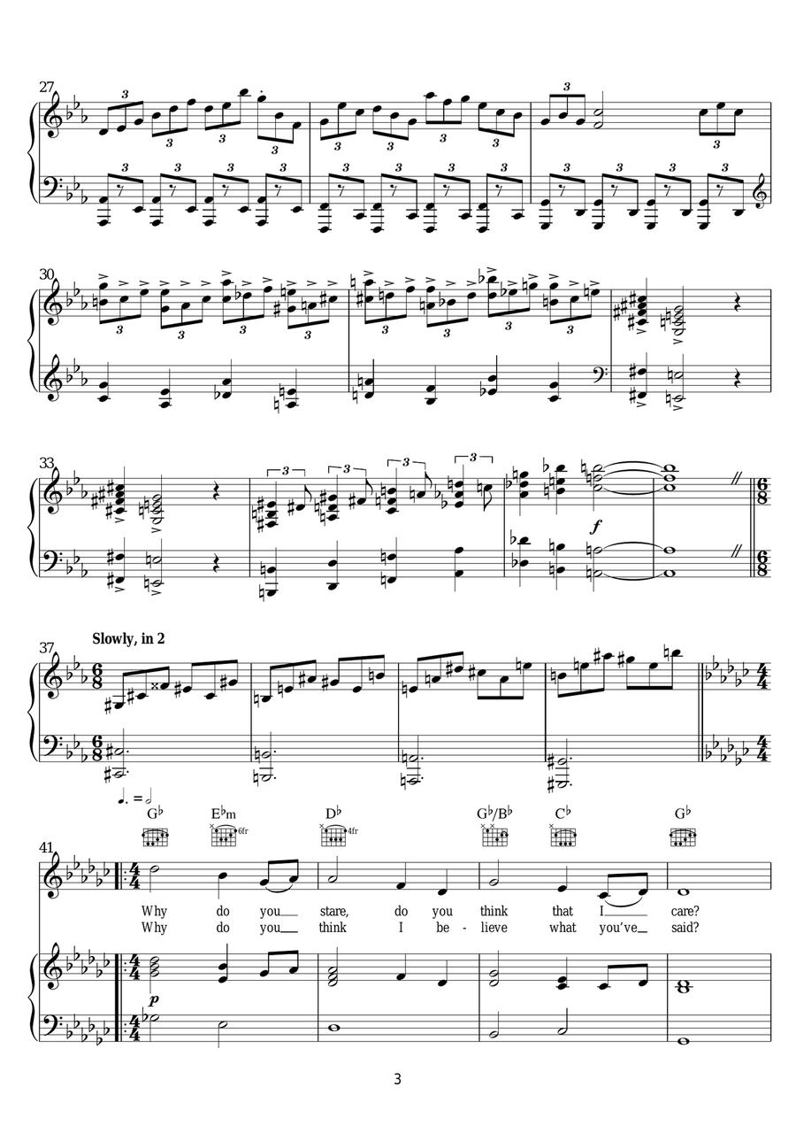 The Endless Enigma Part 1 Piano, Vocal scores gallery preview page 3