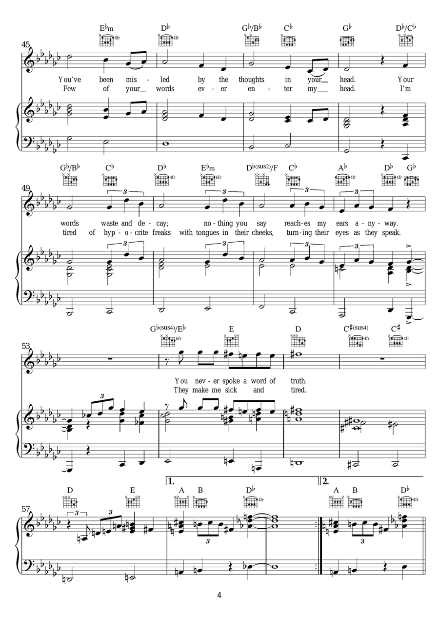 The Endless Enigma Part 1 Piano, Vocal scores gallery preview page 4
