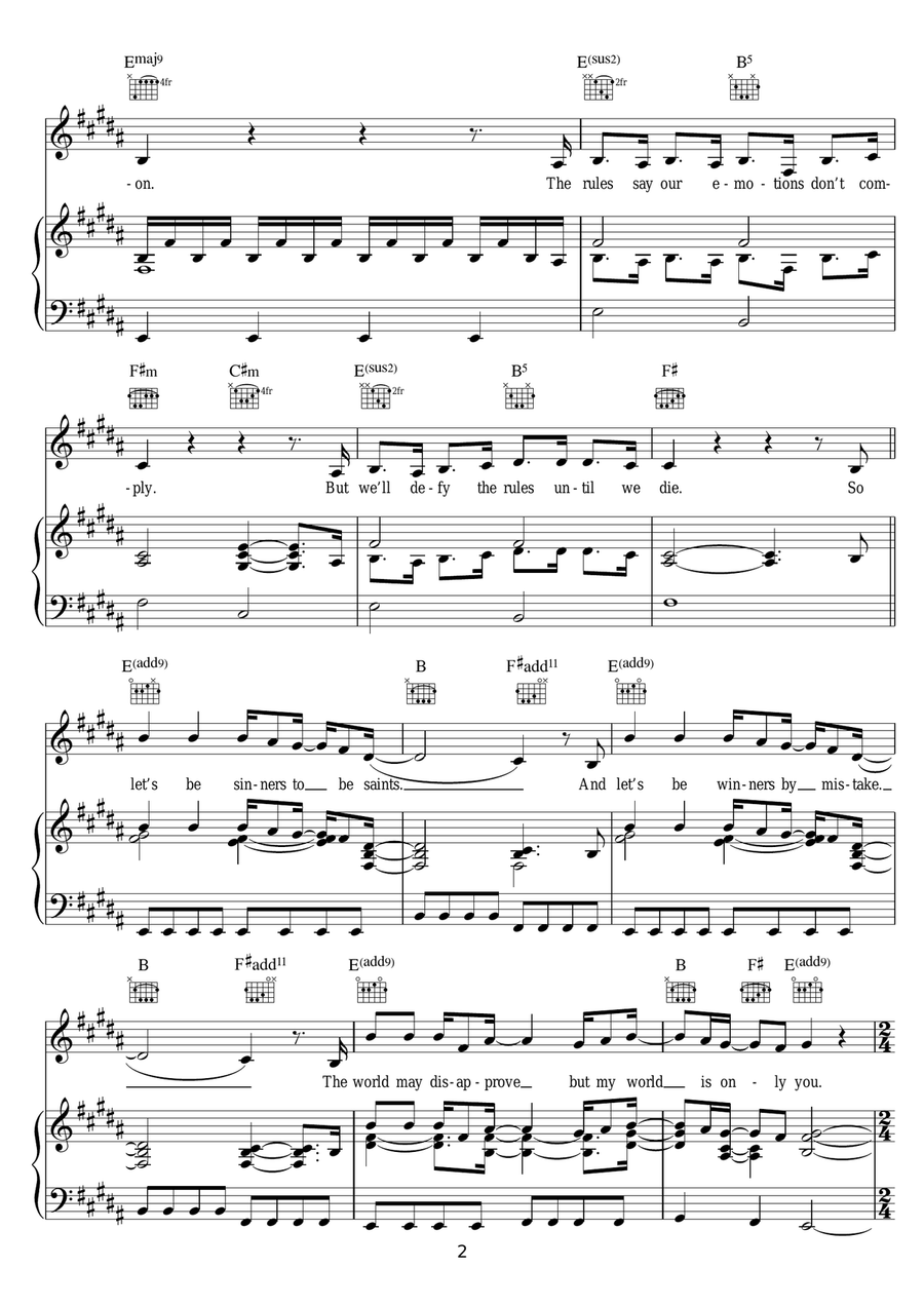 Sinners Sinners Piano, Vocal scores gallery preview page 2