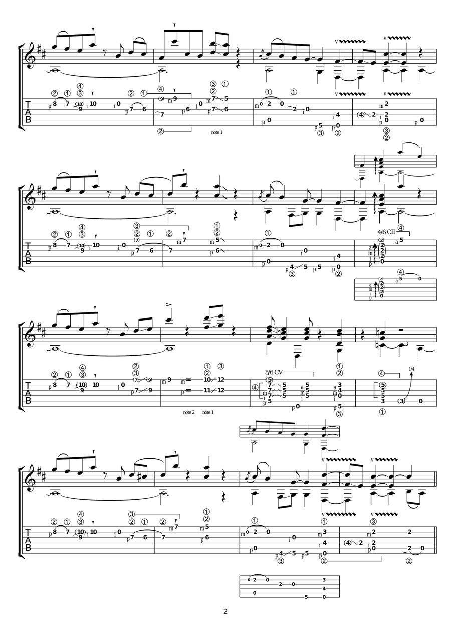 Ian And Nisa Ian And Nisa Guitar Tablature scores gallery preview page 2