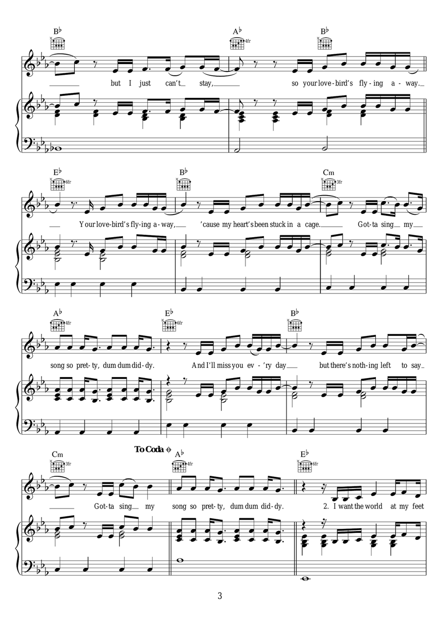 Lovebird Lovebird Piano, Vocal scores gallery preview page 3