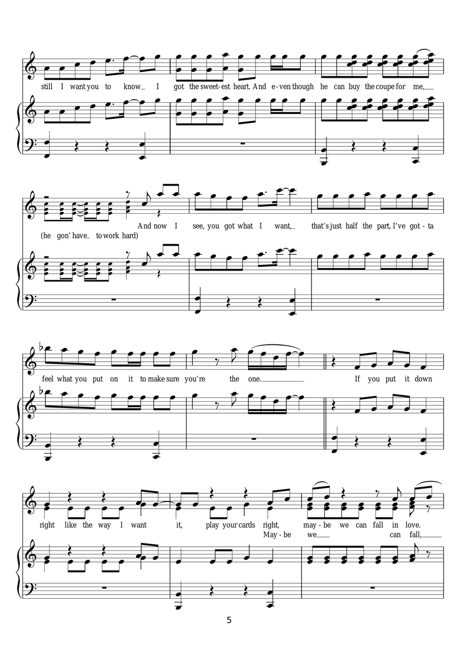 Put It Down (featuring Chris Brown) Piano, Vocal scores gallery preview page 5