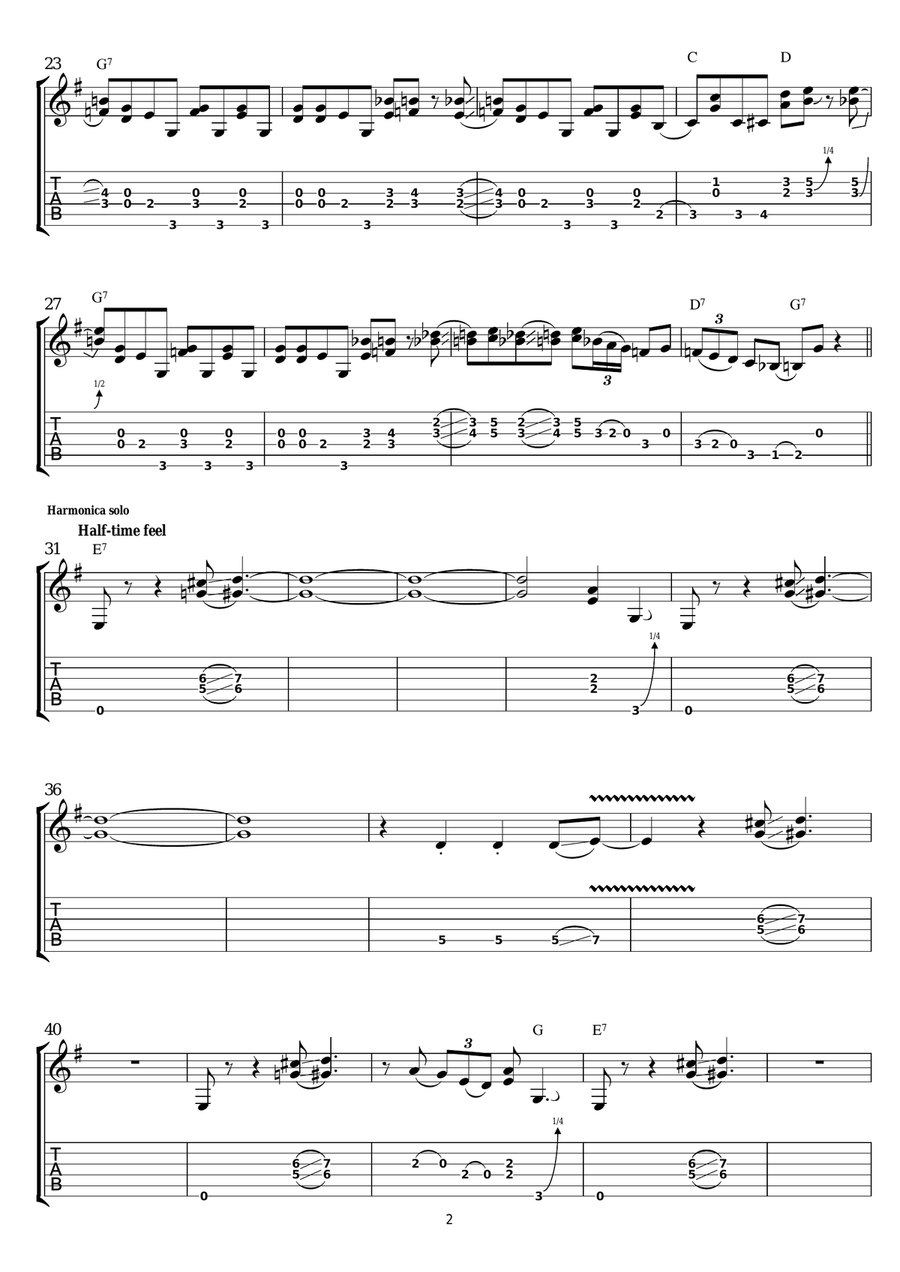 Gator Bite Guitar Tablature scores gallery preview page 2
