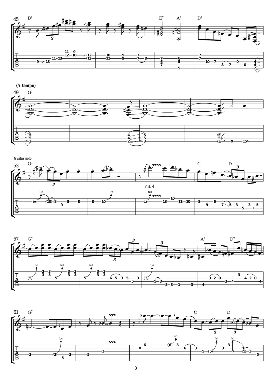 Gator Bite Guitar Tablature scores gallery preview page 3