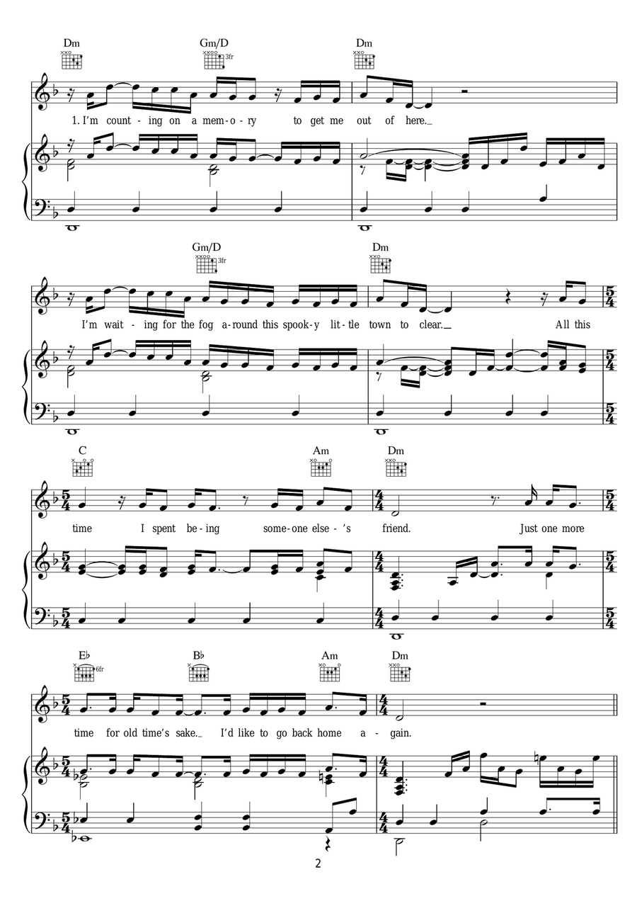 Home Again Home Again Piano, Vocal scores gallery preview page 2