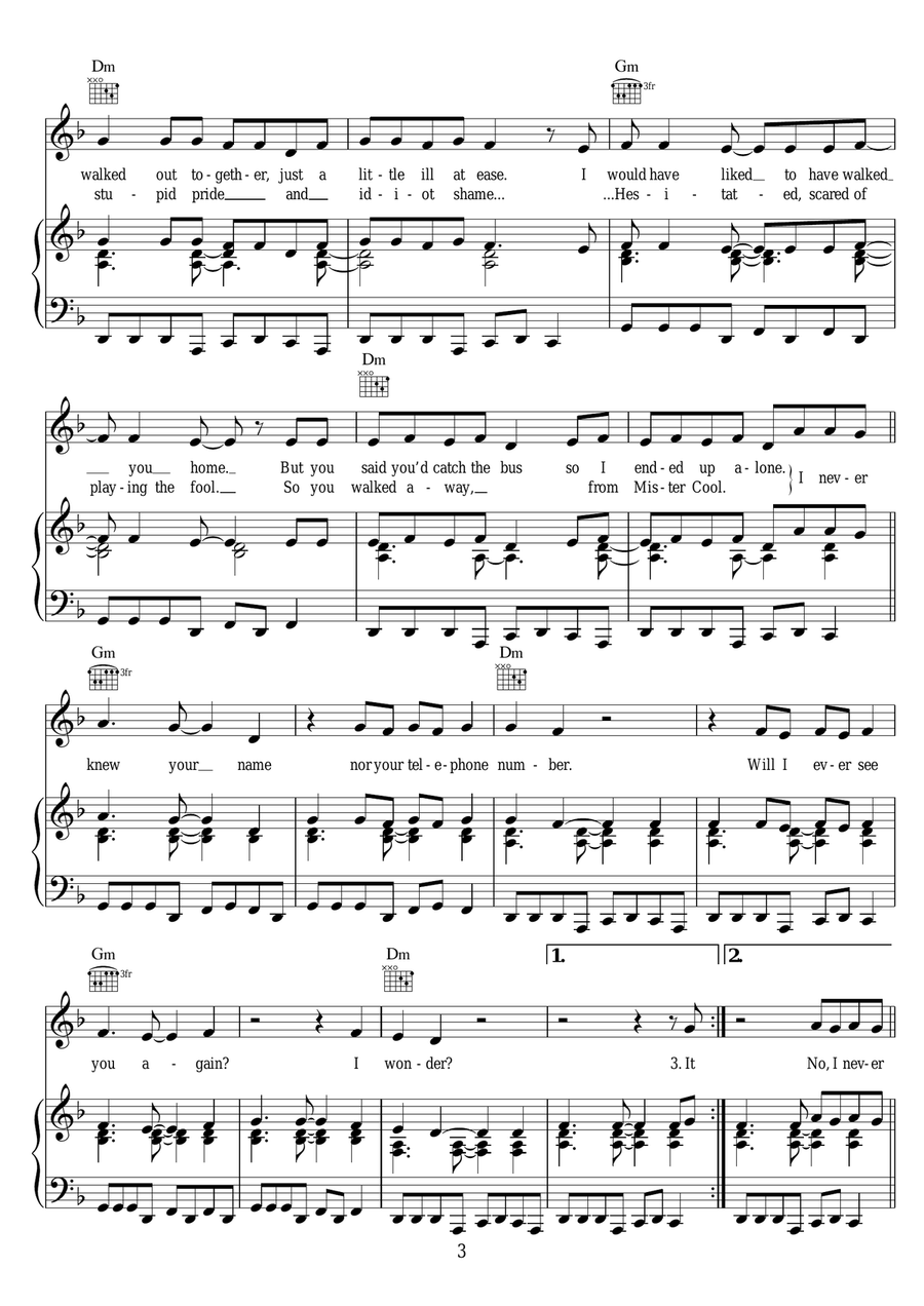 Never Knew Your Name Never Knew Your Name Piano, Vocal scores gallery preview page 3