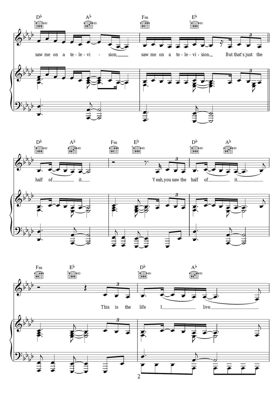 Half Of Me Half Of Me Piano, Vocal scores gallery preview page 2