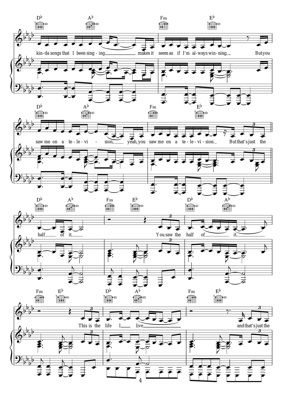 Half Of Me Half Of Me Piano, Vocal scores gallery preview page 4