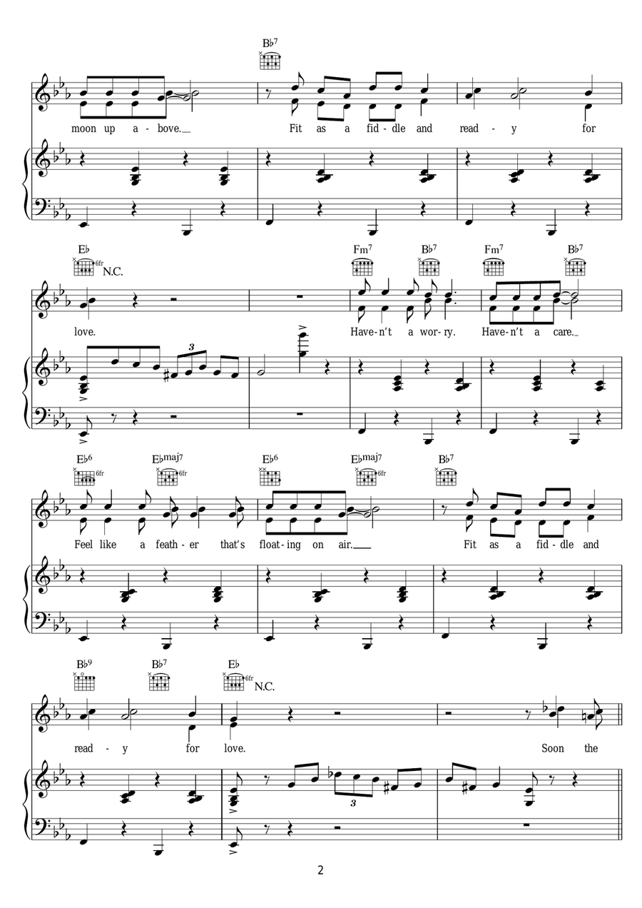 Fit As A Fiddle (from 'Singin' In The Rain') Piano, Vocal scores gallery preview page 2