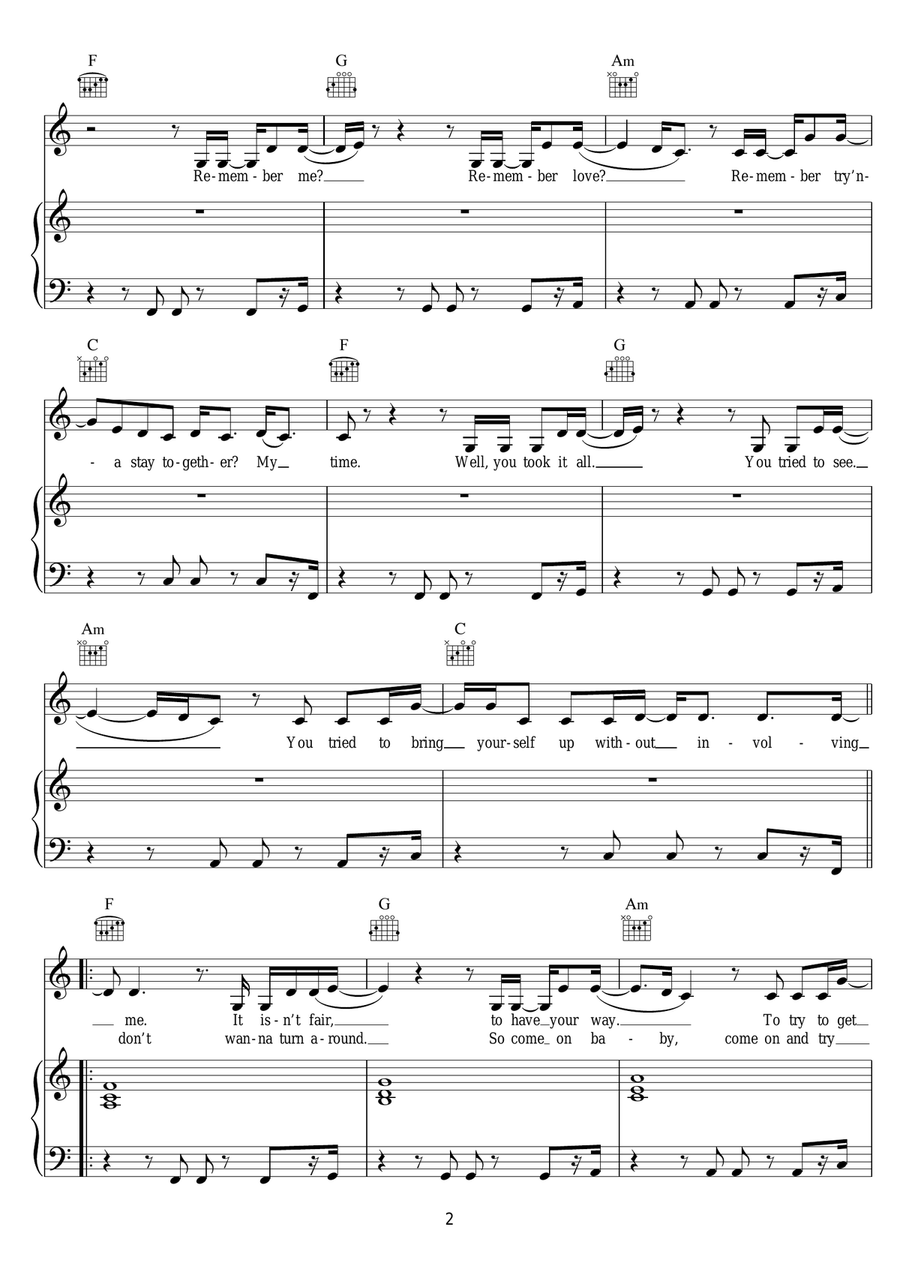Forever Forever Piano, Vocal scores gallery preview page 2