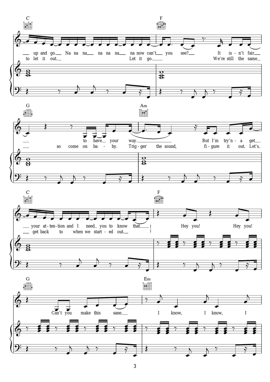 Forever Forever Piano, Vocal scores gallery preview page 3