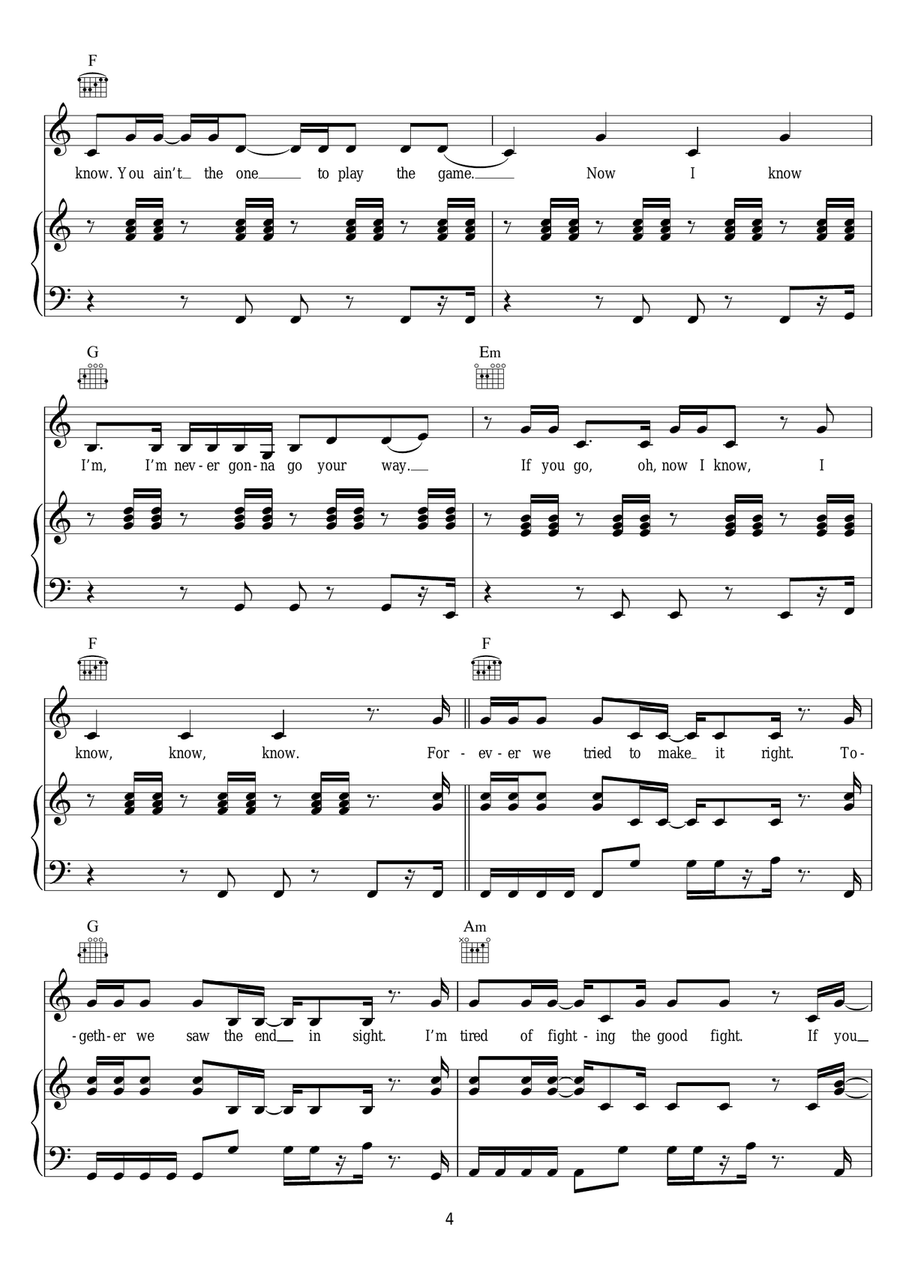 Forever Forever Piano, Vocal scores gallery preview page 4