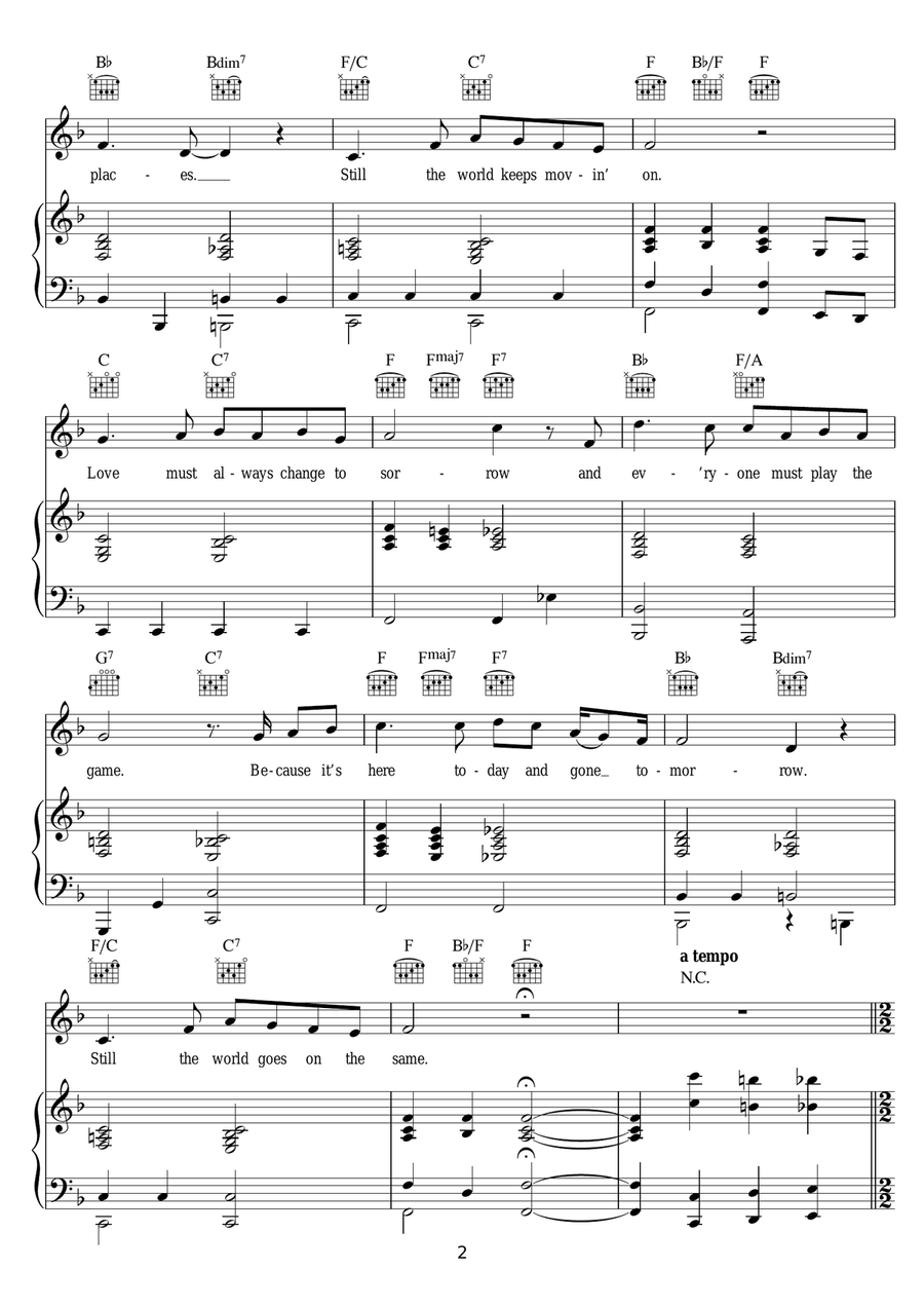 Changes Piano, Vocal scores gallery preview page 2