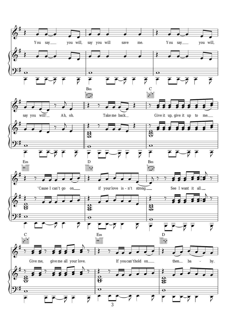 Don't Save Me Don't Save Me Piano, Vocal scores gallery preview page 3
