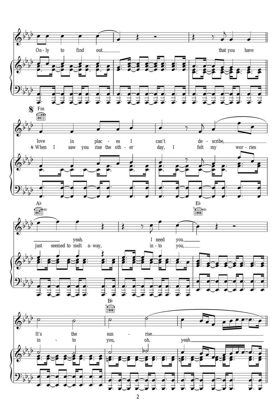 Sonnentanz (Sun Don't Shine) Piano, Vocal scores gallery preview page 2