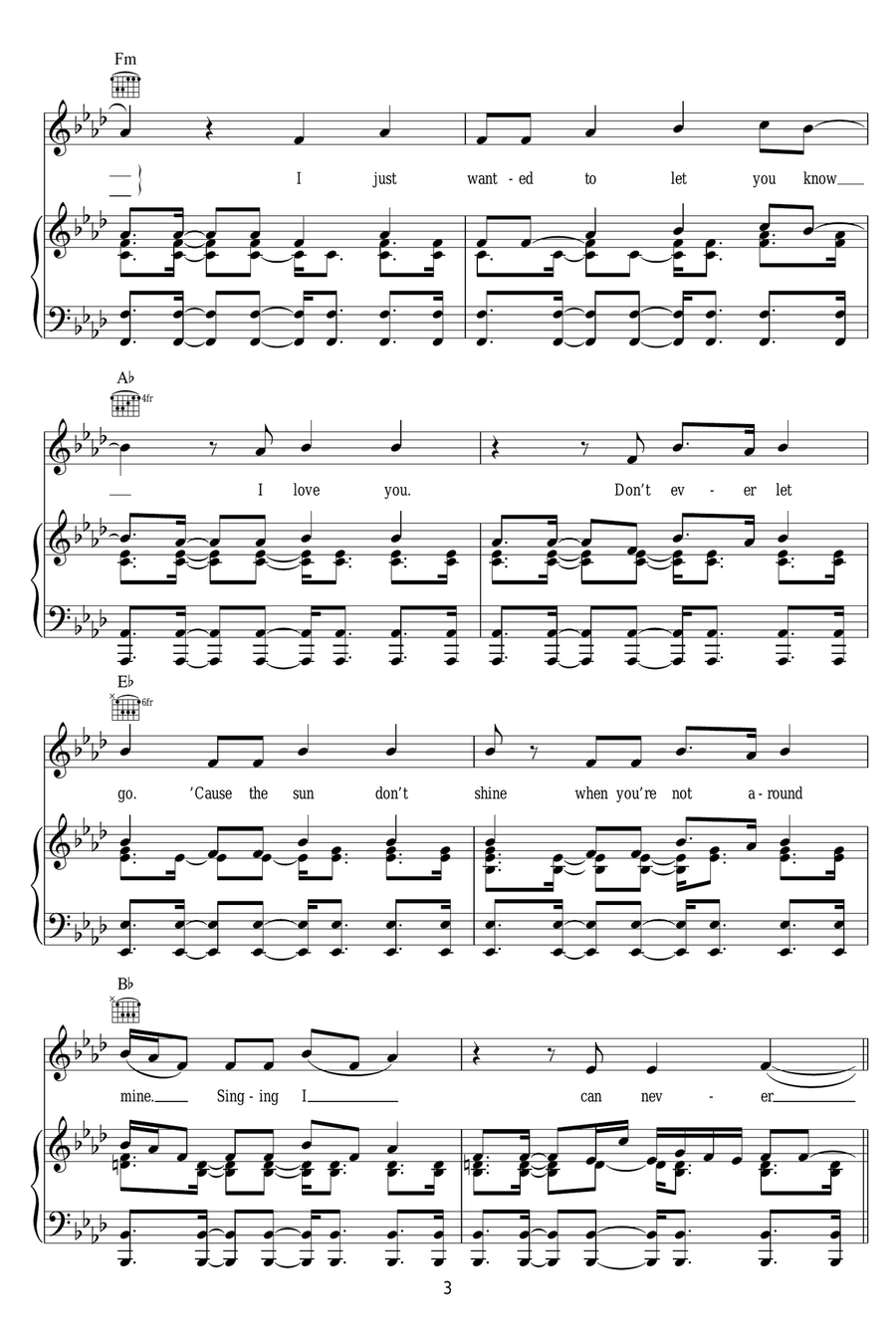 Sonnentanz (Sun Don't Shine) Piano, Vocal scores gallery preview page 3