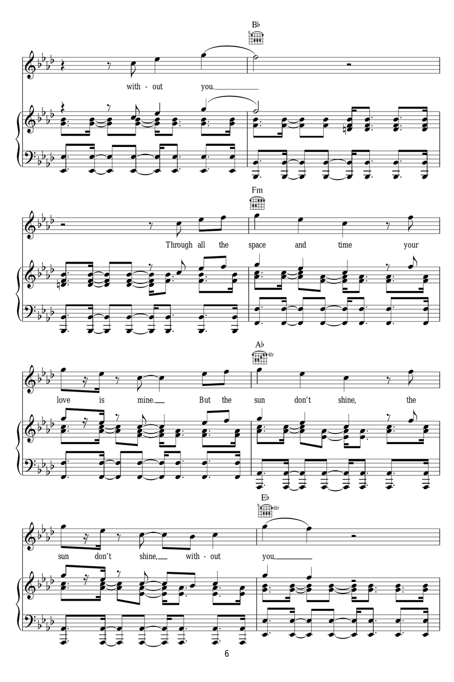 Sonnentanz (Sun Don't Shine) Piano, Vocal scores gallery preview page 6