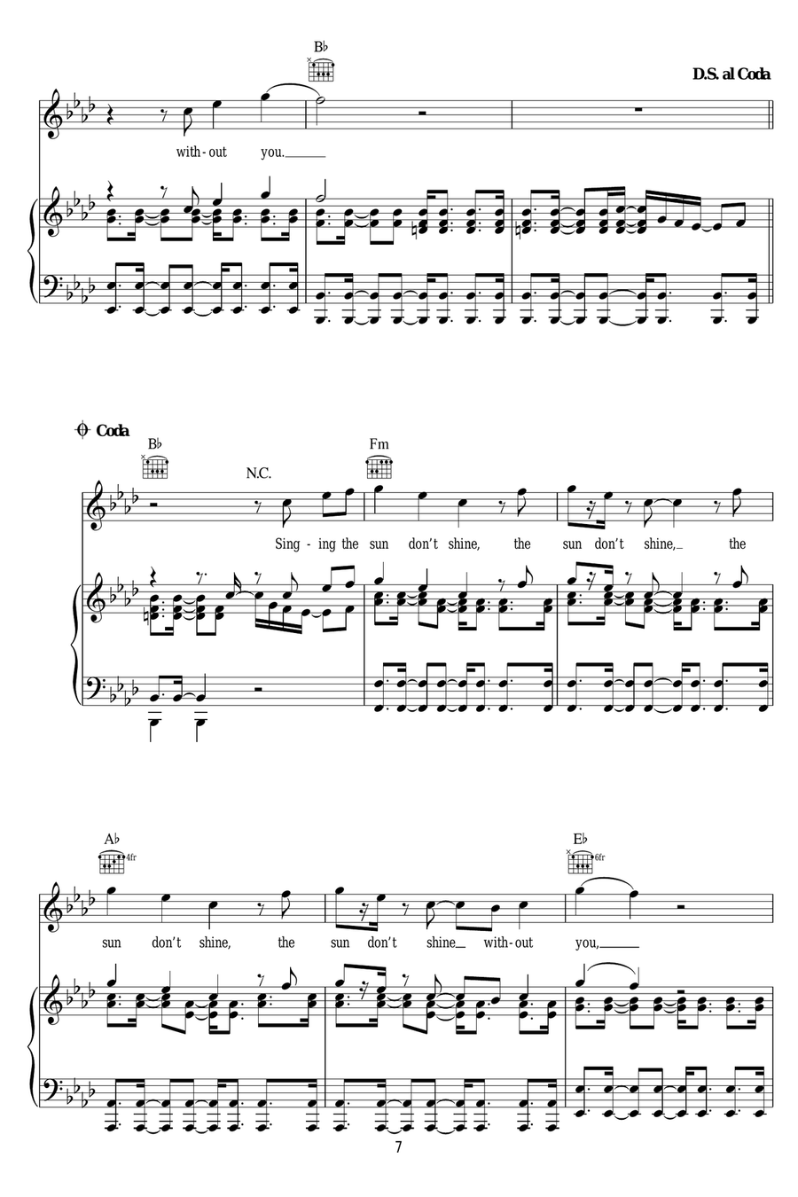Sonnentanz (Sun Don't Shine) Piano, Vocal scores gallery preview page 7