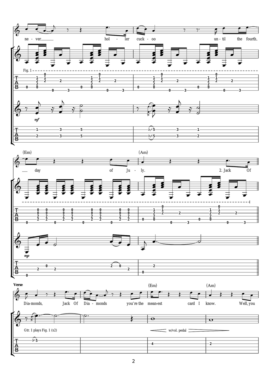 The Cuckoo The Cuckoo Electric Guitar scores gallery preview page 2