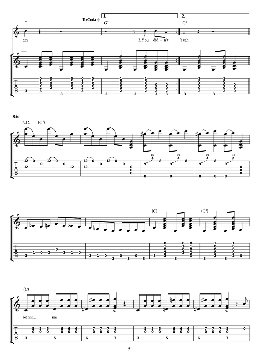 Pistol Slapper Blues Pistol Slapper Blues Electric Guitar scores gallery preview page 3
