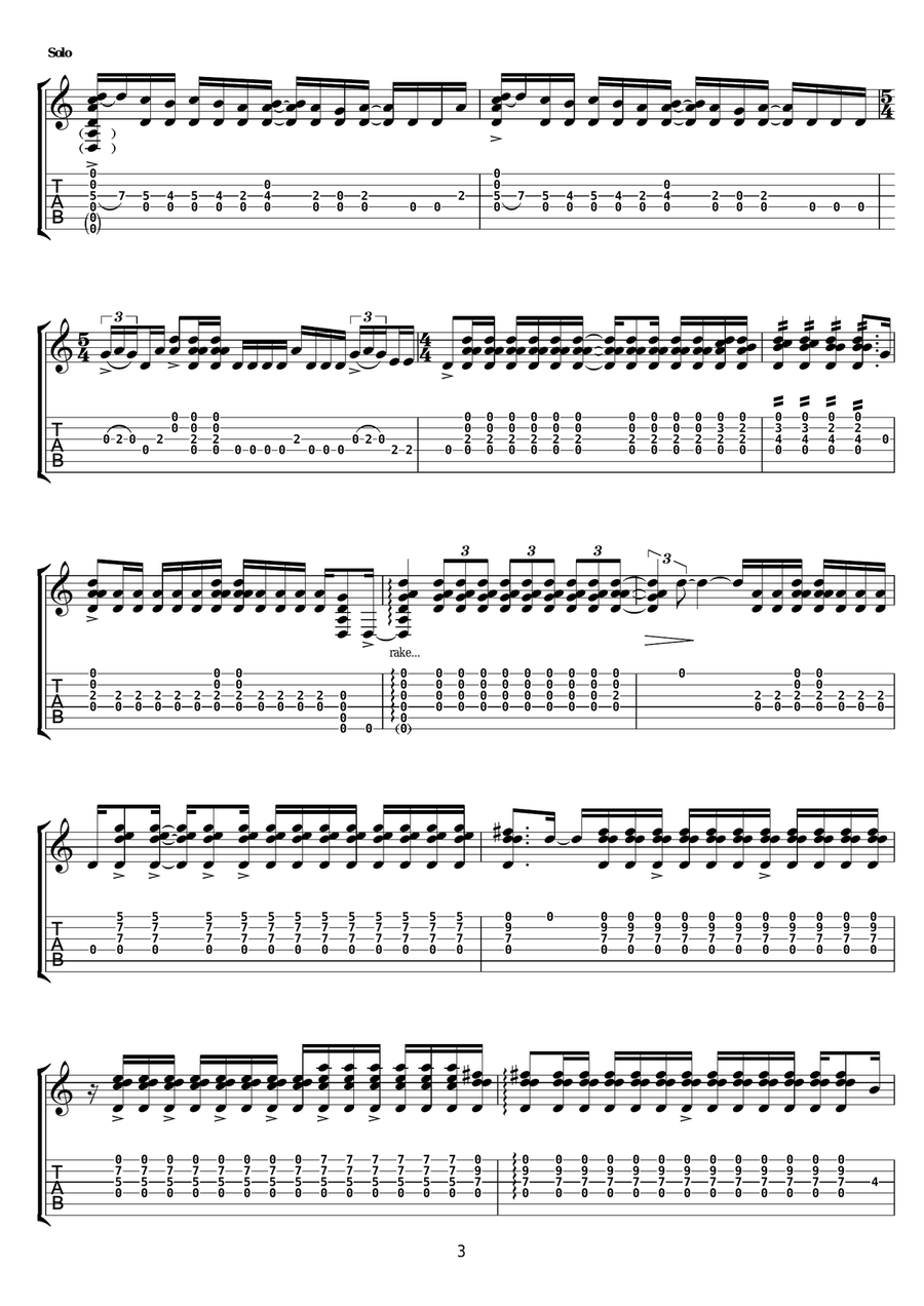 Just The Smile Just The Smile Electric Guitar scores gallery preview page 3