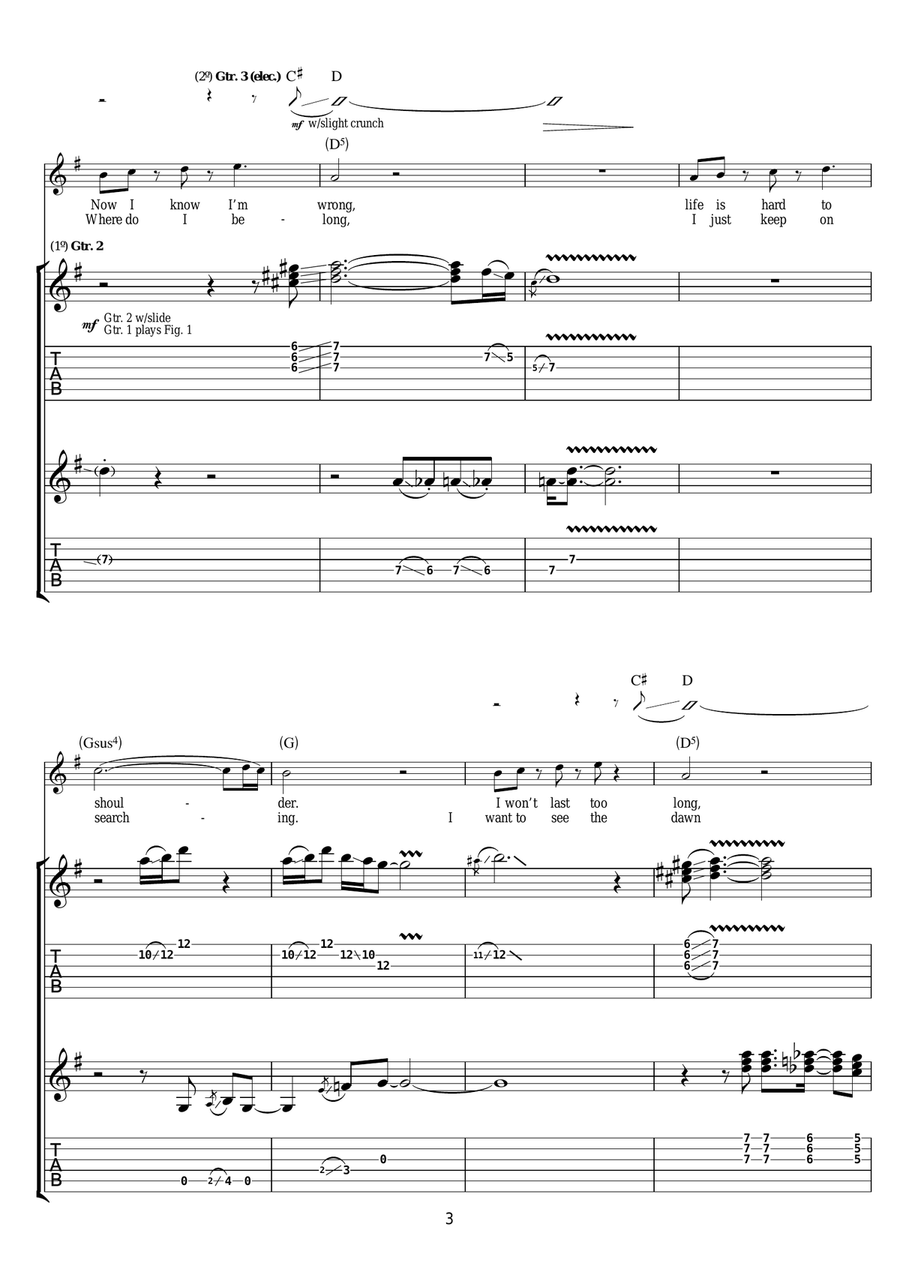 I'll Admit You're Gone I'll Admit You're Gone Electric Guitar scores gallery preview page 3