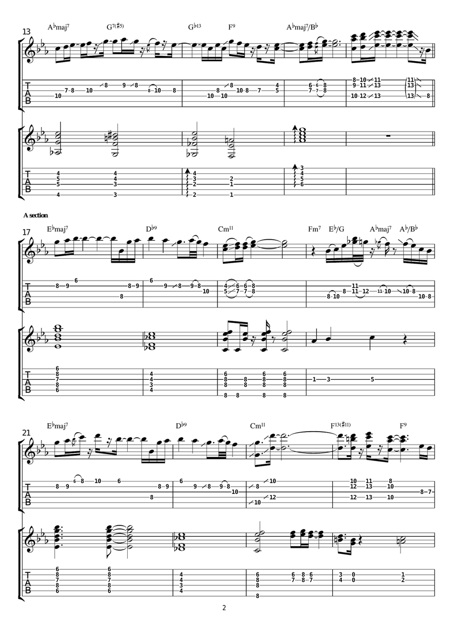 Cayman Moon Cayman Moon Guitar Tablature scores gallery preview page 2