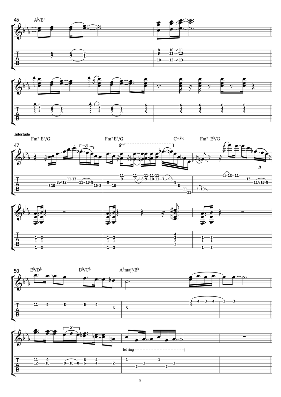 Cayman Moon Cayman Moon Guitar Tablature scores gallery preview page 5