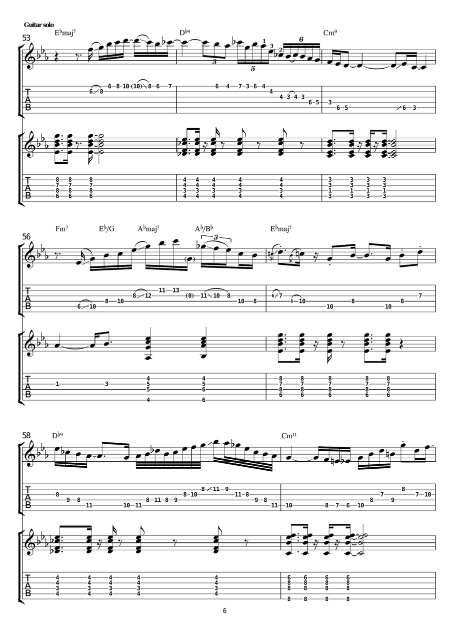 Cayman Moon Cayman Moon Guitar Tablature scores gallery preview page 6