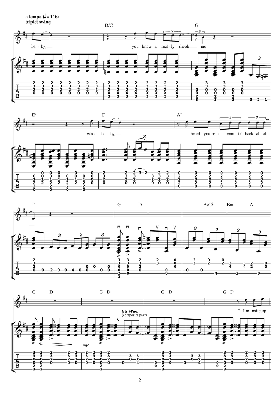 I'm Not Surprised Electric Guitar scores gallery preview page 2