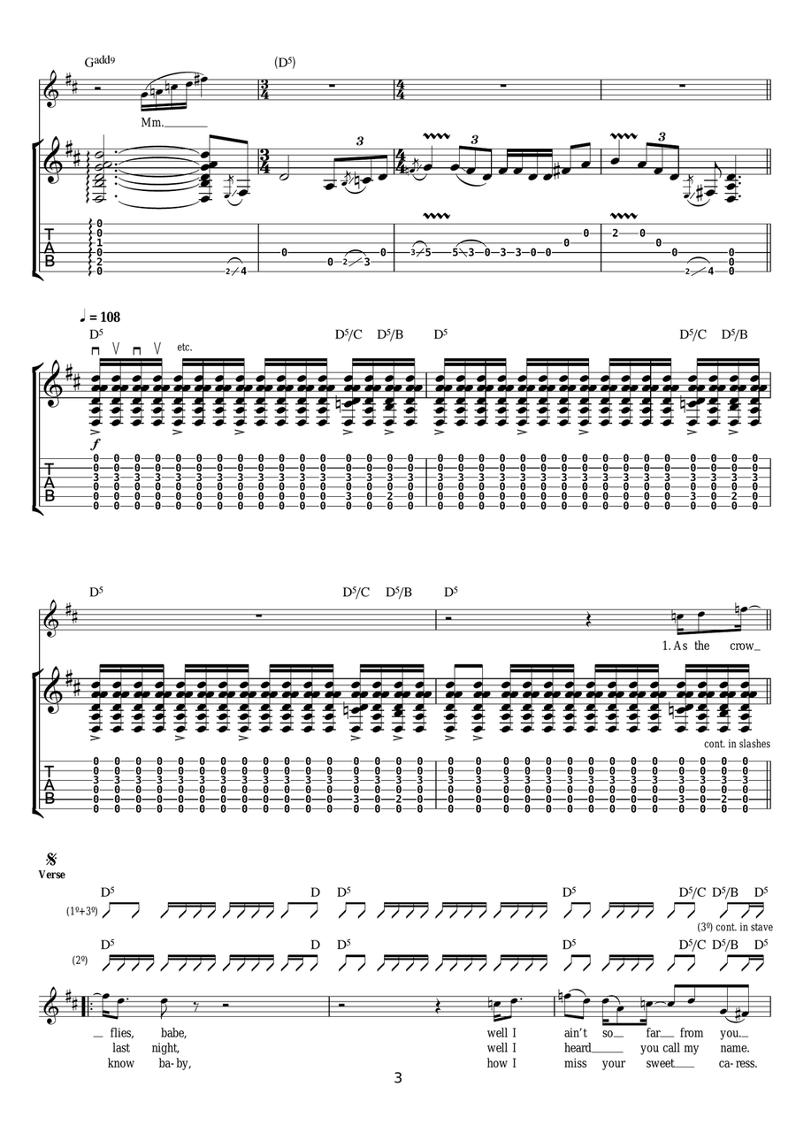 As The Crow Flies As The Crow Flies Electric Guitar scores gallery preview page 3