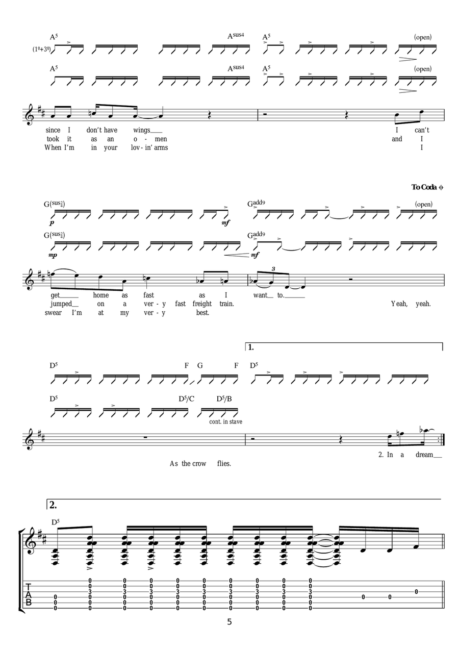 As The Crow Flies As The Crow Flies Electric Guitar scores gallery preview page 5