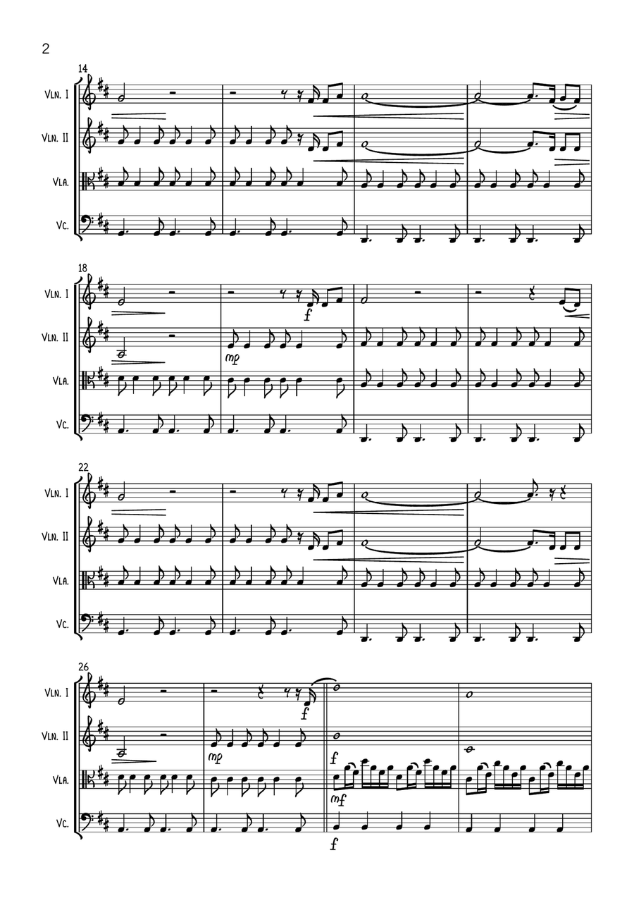I Will Wait String Quartet scores gallery preview page 2