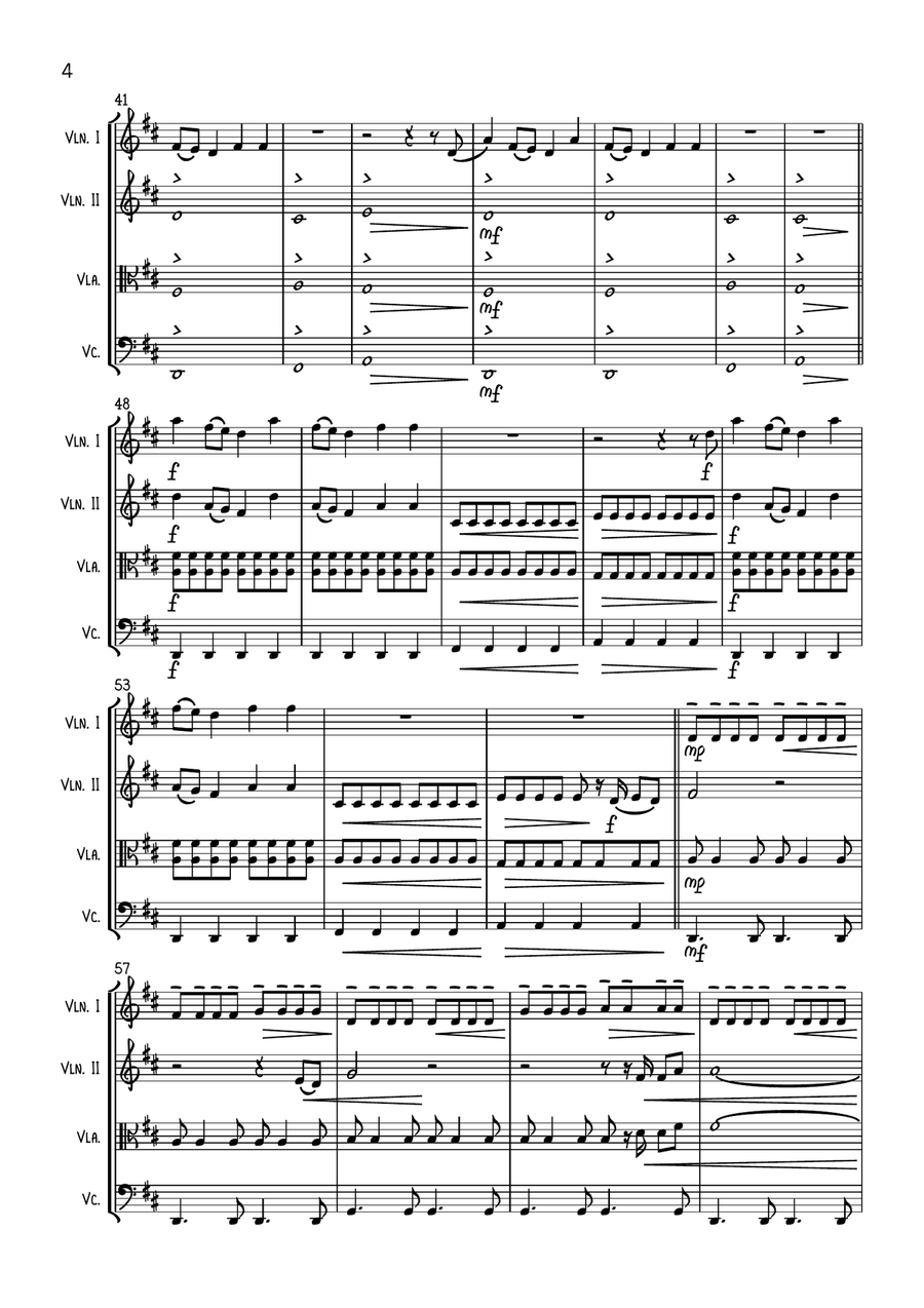 I Will Wait String Quartet scores gallery preview page 4