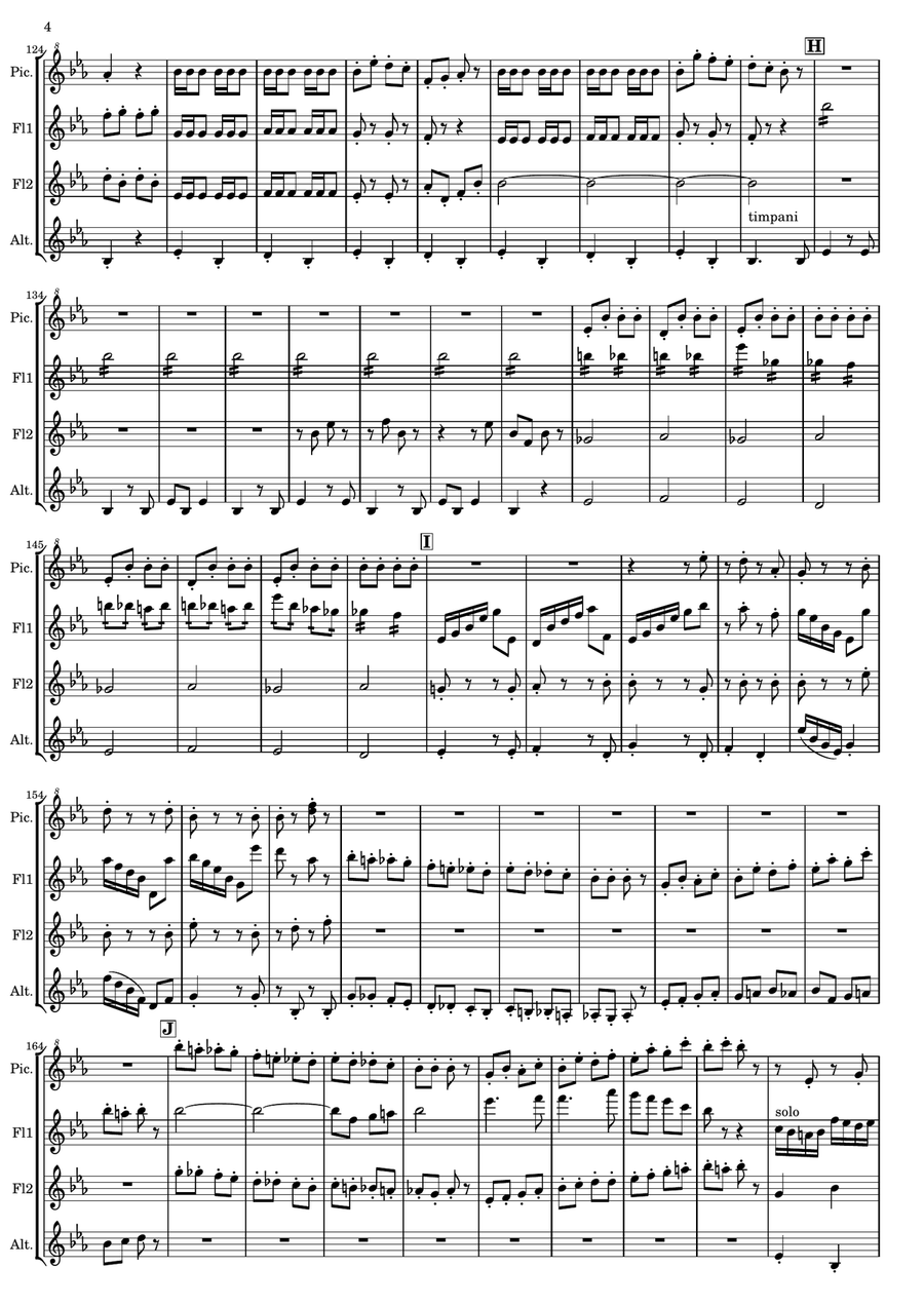 Johann Strauss II - Perpetuum Mobile for Flute Quartet Flute Quartet scores gallery preview page 4