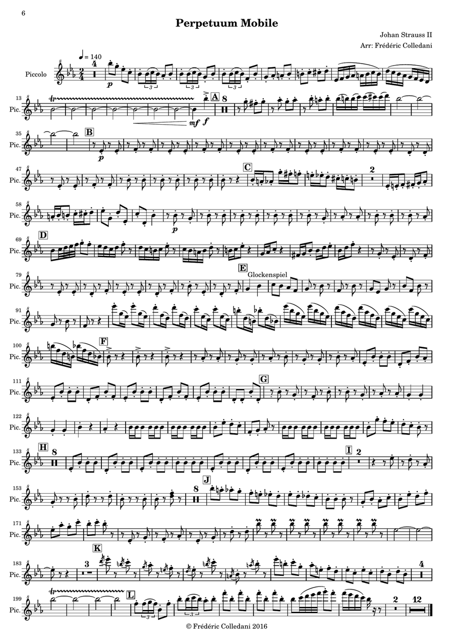 Johann Strauss II - Perpetuum Mobile for Flute Quartet Flute Quartet scores gallery preview page 6
