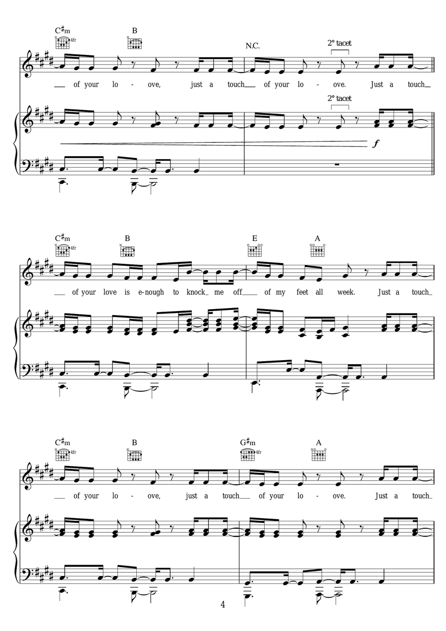 Touch Touch Piano, Vocal scores gallery preview page 4