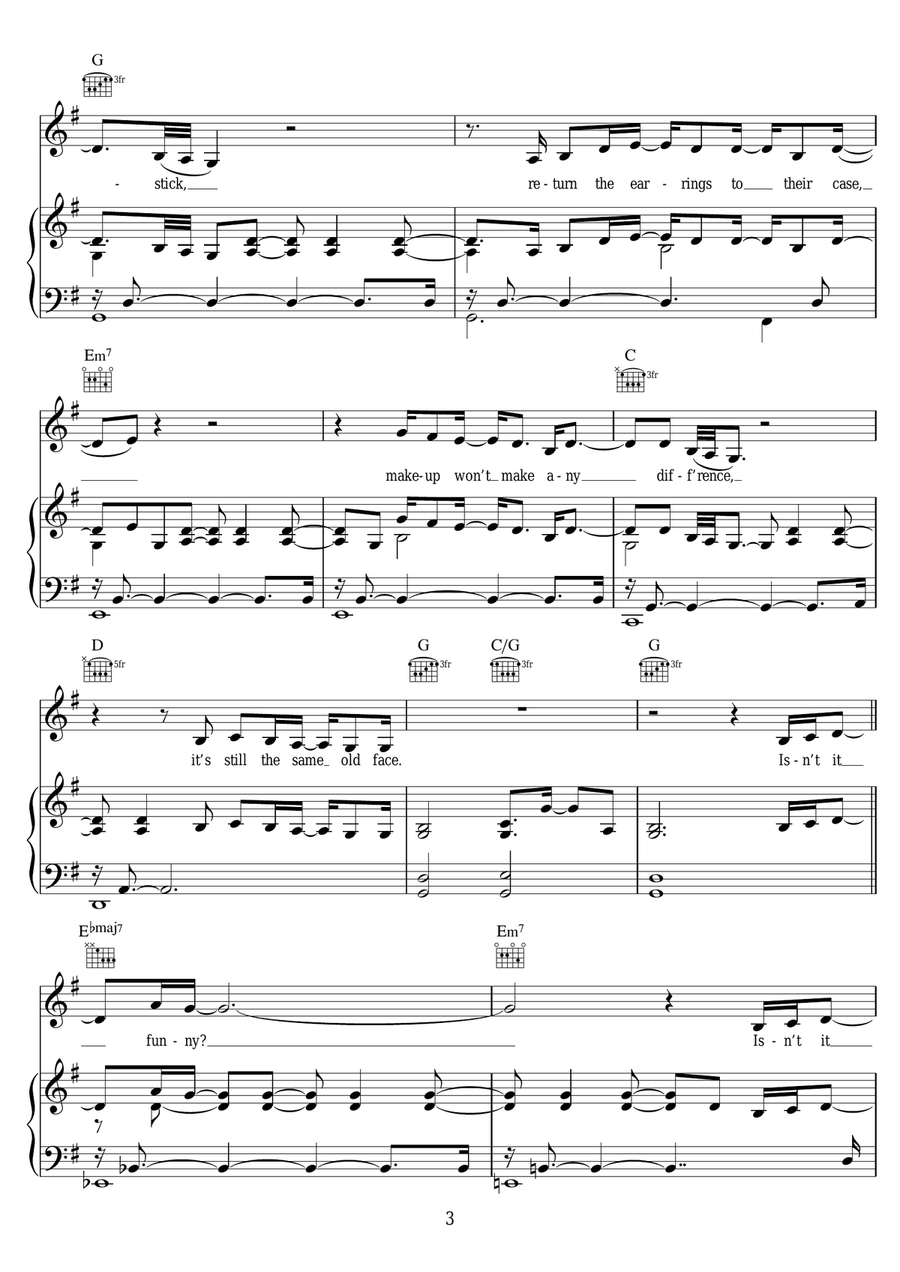 Pretty Funny (from Dogfight The Musical) Piano, Vocal scores gallery preview page 3