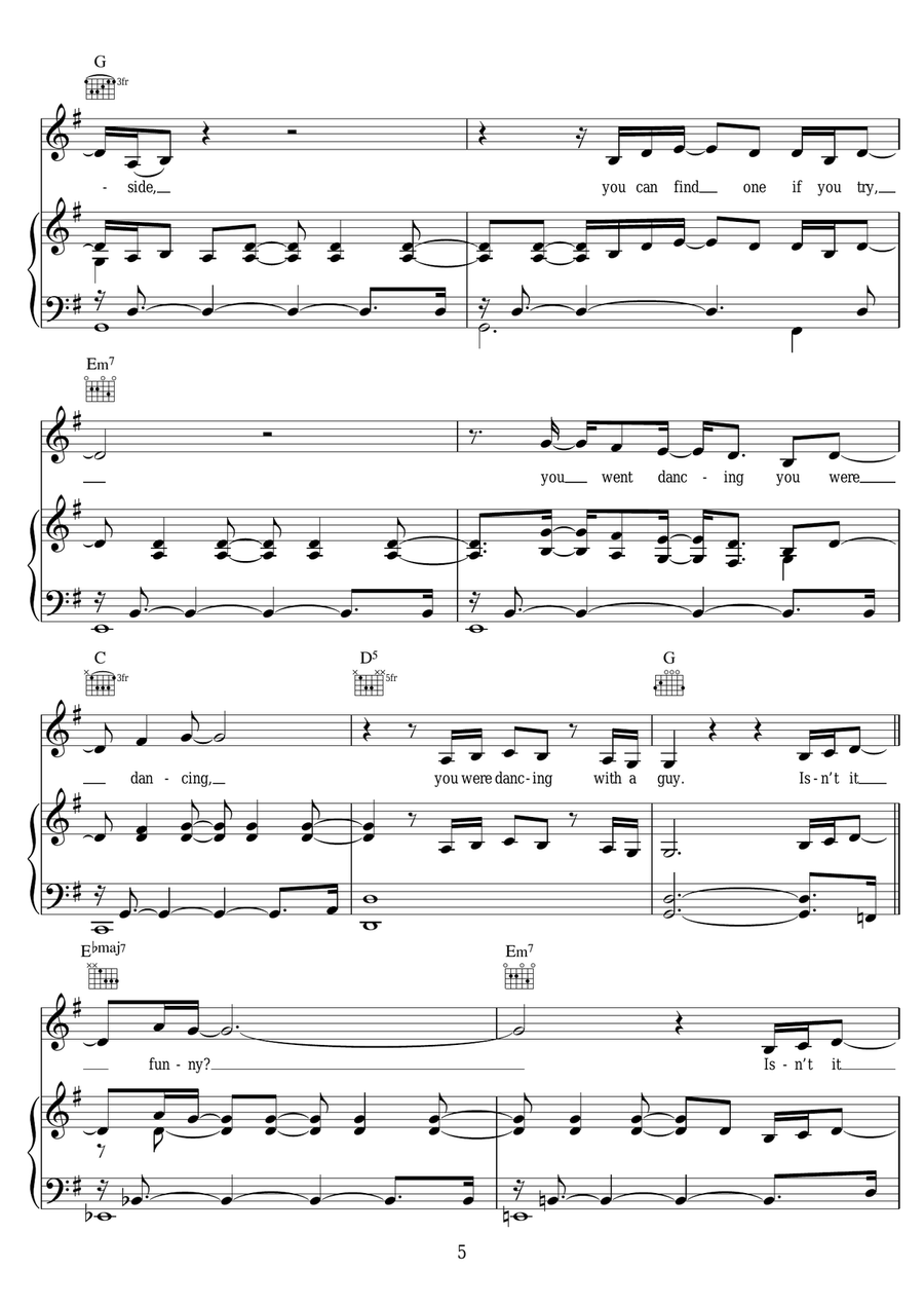 Pretty Funny (from Dogfight The Musical) Piano, Vocal scores gallery preview page 5