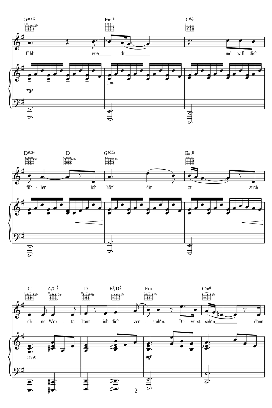 Ich Fuhl Wie Du Ich Fuhl Wie Du Piano, Vocal scores gallery preview page 2