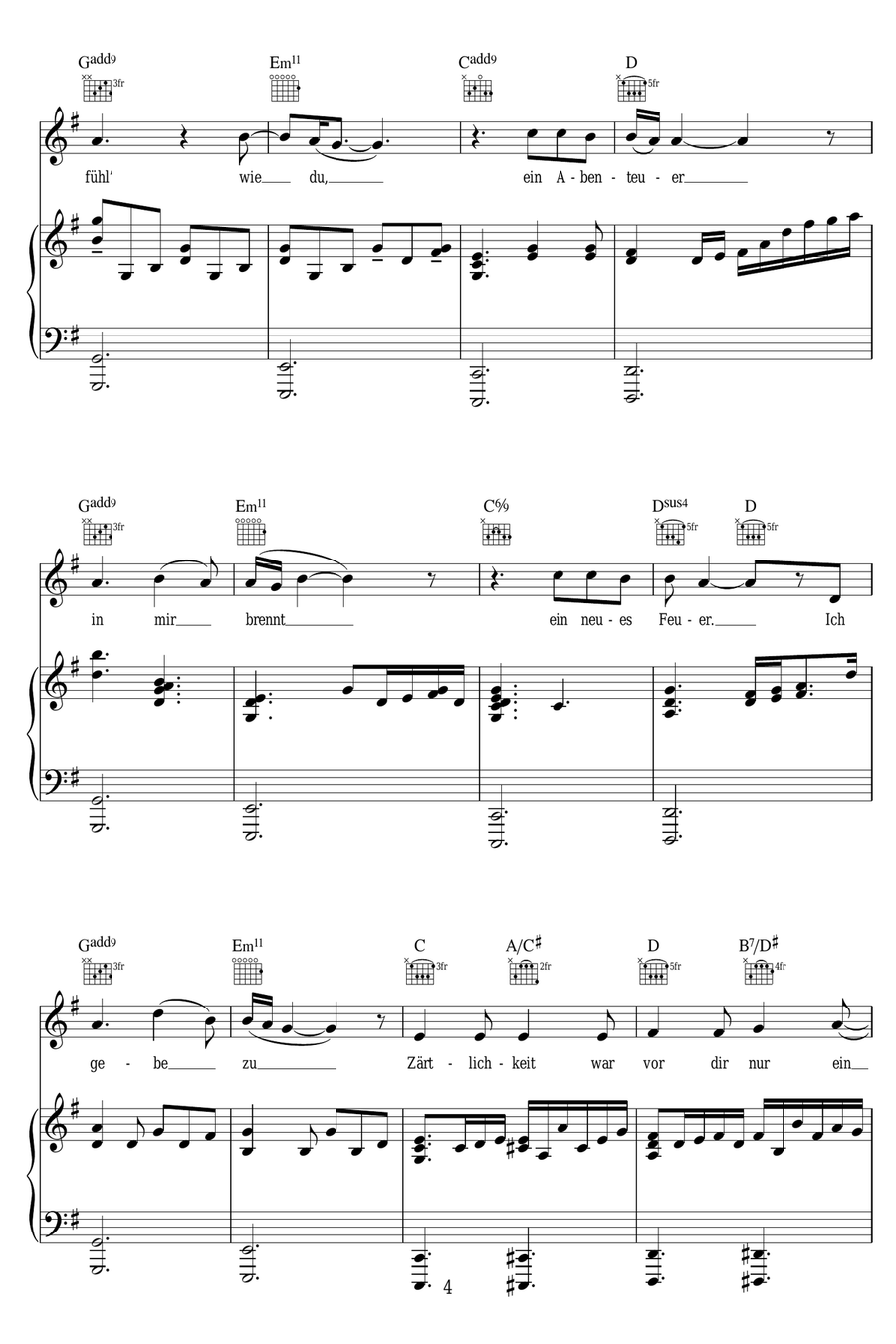 Ich Fuhl Wie Du Ich Fuhl Wie Du Piano, Vocal scores gallery preview page 4