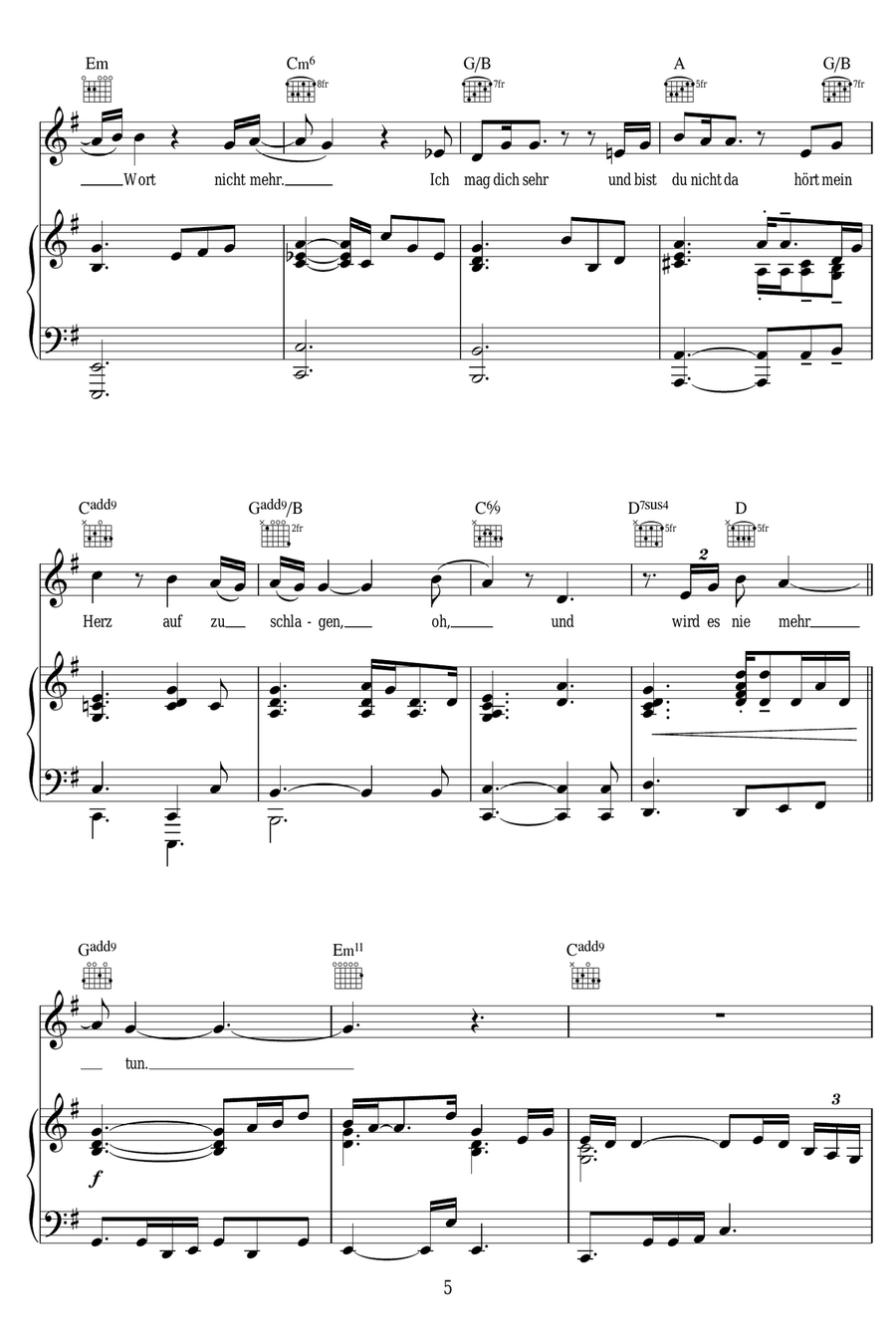 Ich Fuhl Wie Du Ich Fuhl Wie Du Piano, Vocal scores gallery preview page 5