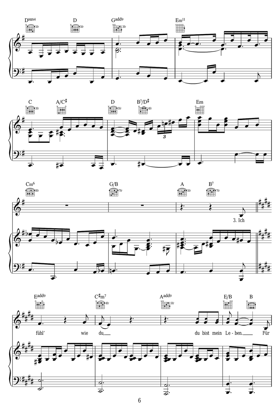 Ich Fuhl Wie Du Ich Fuhl Wie Du Piano, Vocal scores gallery preview page 6