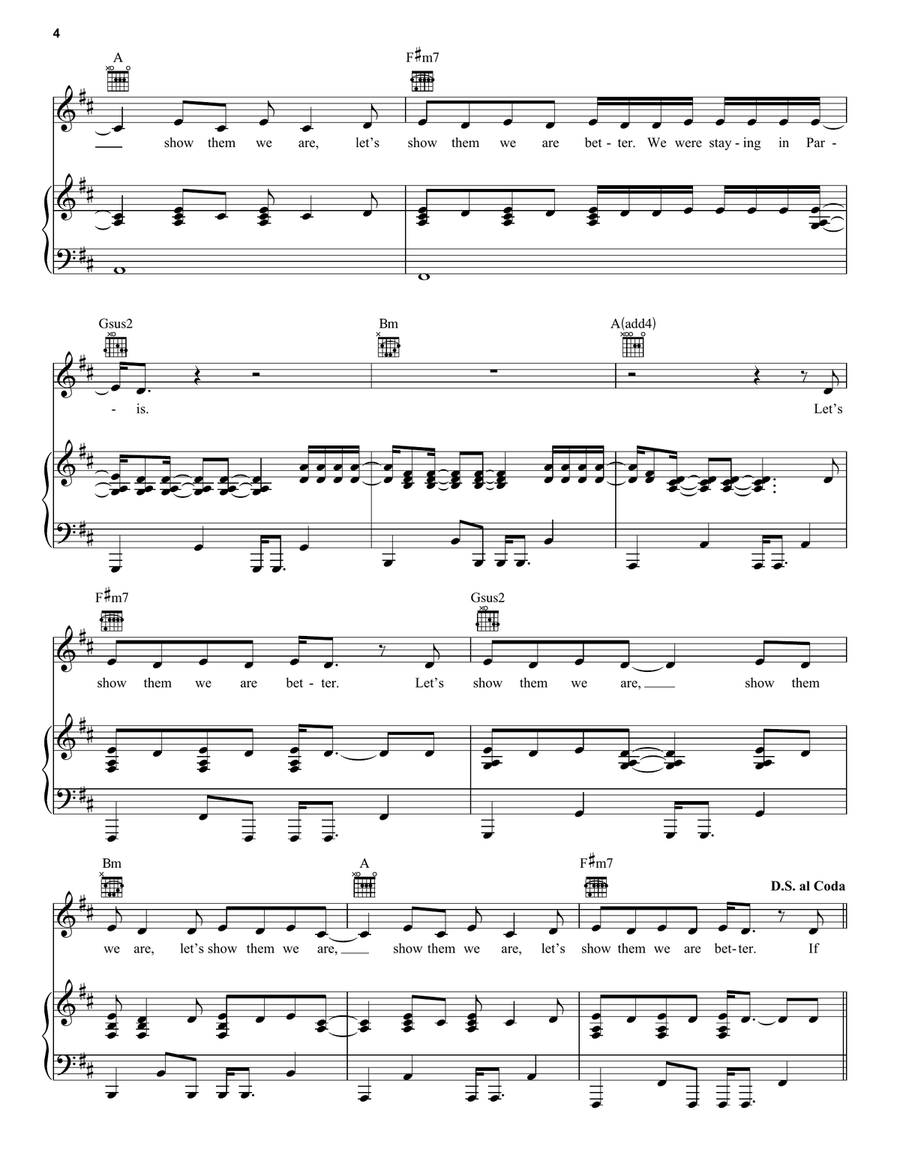 Paris Paris Piano, Vocal, Guitar scores gallery preview page 4